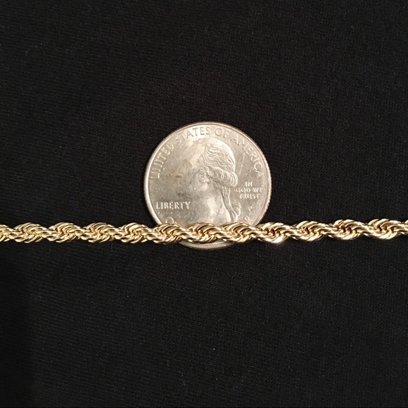 Gold chain 14k stamped rope chain 20in 4mm - Picture 3 of 4